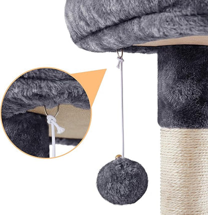 Topeakmart Cat Tree, 34in Cat Tower, Multi-Level Cat Condo with Extra Scratch Boards and Sisal Posts as Kitty Activity Center Pet Stand Tree for Indoor Kittens