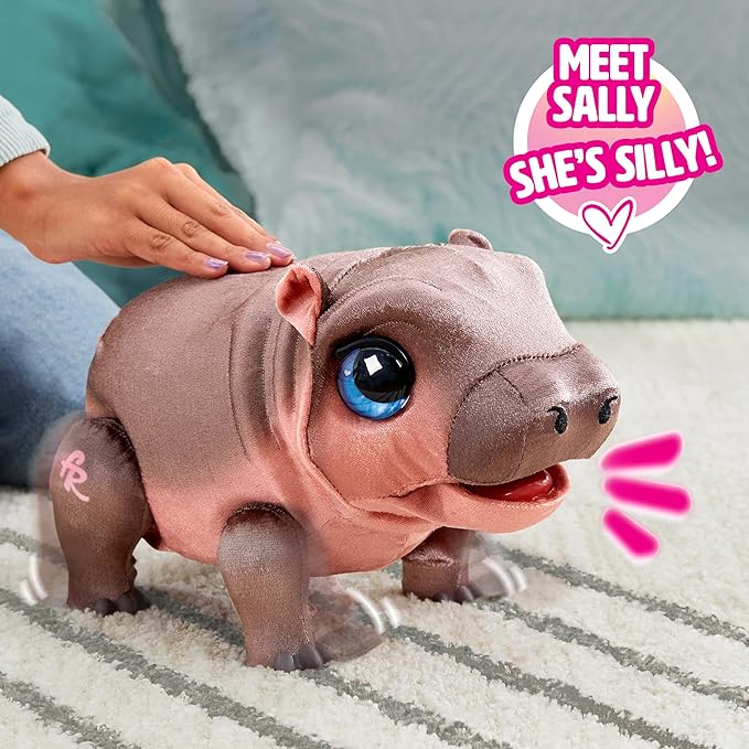 FurReal Sally The Silly Hippo, 9 Inch Interactive Plush, Kids Toys for Ages 4 Up by Just Play, Kids Toys for Ages 4 Up by Just Play
