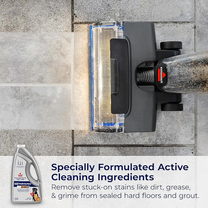 Bissell CrossWave PET PRO OXY Multi-Surface Formula, 40191, 64 oz, Removes Stuck-On Stains like Dirt, Grease, and Grime from Sealed Hard Floors and Grout, Patented Odor Elimation Technology