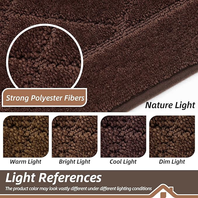 BEQHAUSE Dirt Trapper Door Mat 24" x 60", Doormat Non-Slip Entryway Rugs Washable, Dog Door Mat Stain Resistant and Absorbent Welcome Floor Mat for Front Back Door, Mud Wet Shoes & Paws, Brown
