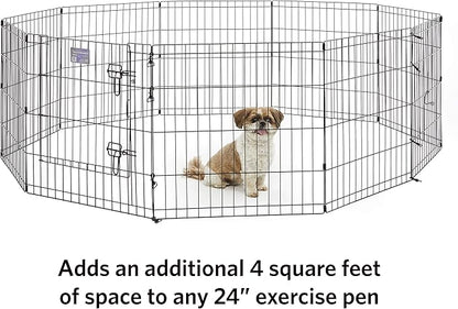 MidWest Homes for Pets Universal Pet Playpen 2-Panel Extension Kit | Fits Metal 24-Inch Dog Pens | Kit Measures 24H x 47.50W Inches| Includes 4 Thumb Snaps, 2 Ground Stakes