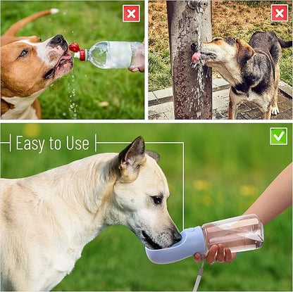 Mr. Pen Portable Dog Water Bottle - 19oz, Blue, Travel & Dispenser for Dogs, Not Dishwasher Safe