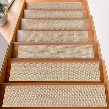 Stair Treads for Wooden Steps Indoor,8" X 30" (4 in Pack) Carpet Stair Treads for Wood Stairs, Machine Washable Stair Runners for Kids Elders and Pets,Beige
