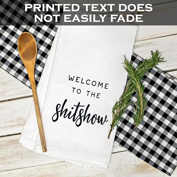 MAINEVENT Welcome to The Show Kitchen Towel 18x24 Inch, Funny Dish Towel