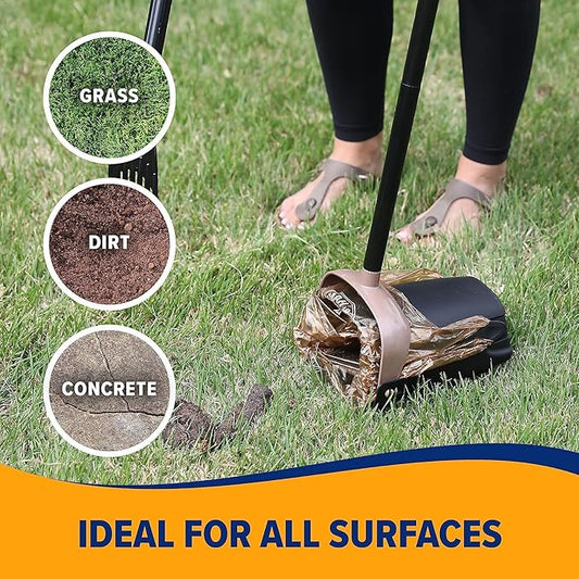 Arm & Hammer Pooper Scooper Swivel Bin & Rake Dog Poop Scooper with Petmate Heavy Duty Poop Bags 20 Count Refill Pack