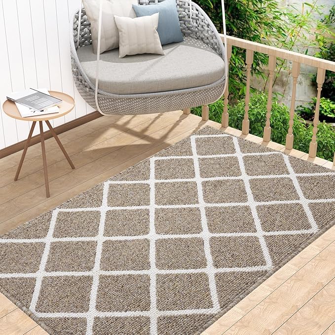 Finchitty Indoor Door Mat, Dirt Resistant and Absorbent, Low-Profile, Non-Slip, Washable Inside Floor Mats for Front Door, Back, and Entrance, 40" x 32", Khaki