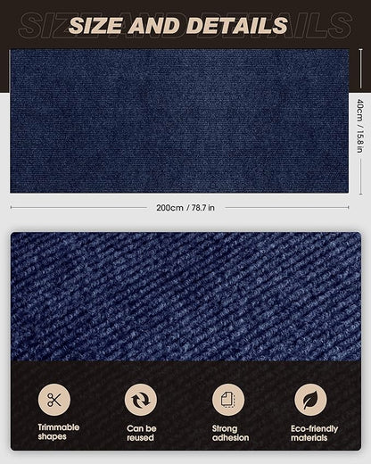 VIVOYAN 78.7"x15.8" Cat Scratch Mat,Trimmable Self-Adhesive Carpet,DIY Climb Cat Scratcher for Cat Couch Furniture or Wall Protector,Covering Cat Tower,and Replacement Pads (Dark Blue)
