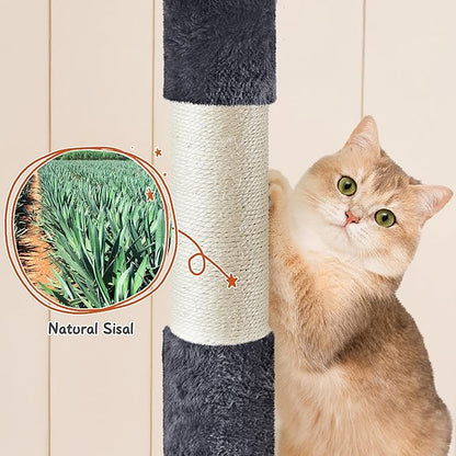 Topeakmart Cat Trees and Cat Towers for Large Inoor Cats, 76.5'' Extra Big Cat Tree with Scratching Posts, Cozy Perches, Warm Condos for Indoor Kittens Play & Rest