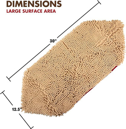 My Doggy Place Super Absorbent Microfiber Dog Towel with Hand Pockets - Quick Dry Shammy - Washer and Dryer Safe - Oatmeal - 30 x 12.5 in