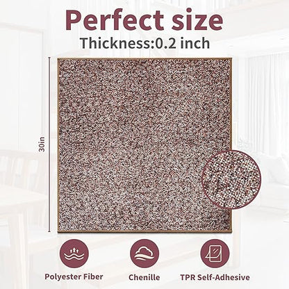Non-Slip Carpet Stair Treads 1PCS, 30"x30" Peel and Stick Stair Runner for Wooden Steps Indoor, Washable Reusable Adhesive Backing, Pet-Friendly Safety Mats for Kids, Elders, Dogs
