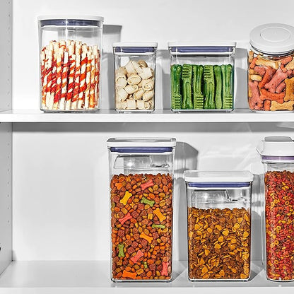 OXO Good Grips Pet POP Container – 2.8 Qt/2.6 L |Ideal for up to 3lbs of Dog Food or 2lbs of Cat Food | Airtight Storage Container | BPA Free (Pack of 8)