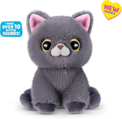 Pets Alive Smitten Kittens Series 2 (British Shorthair) by ZURU – Interactive Plush Cat Toy with 10 Sounds, Surprise Unboxing, Soft Collectible Pet for Ages 3+