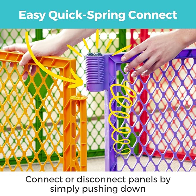 Toddleroo by North States - Superyard 2-Panel Extension: 65.5 Inch Play Yard Extension - Works with Superyard Playpens - Colorplay