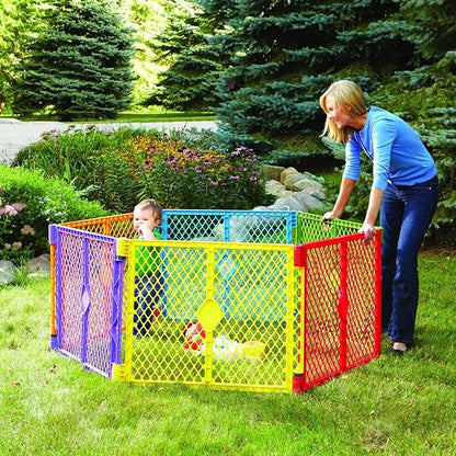 Toddleroo by North States - Superyard Colorplay Baby Play Yard: Freestanding 6-Panel Baby Playpen - Indoor or Outdoor Use - Made in USA - Encloses Up to 18.5 Square Feet - 26 Inches Tall - Colorplay