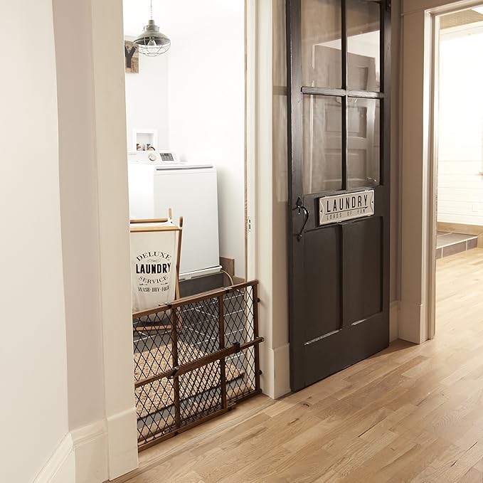 Position & Lock Adjustable Wood Baby Gate (Farmhouse Collection)