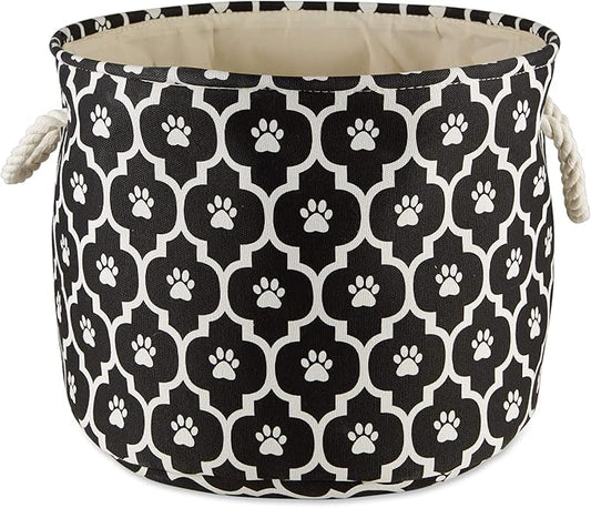 Bone Dry 6192 Pet Storage Collection Lattice Paw Print, Large Round, Black