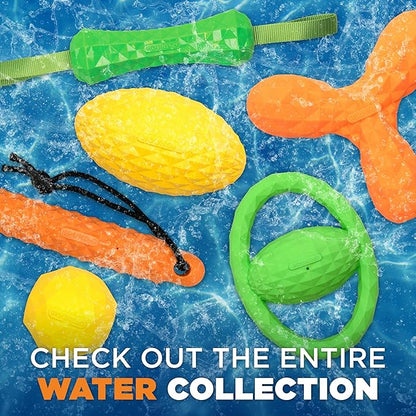 Playology Hound2O Dog Toys | Squeaky Tug Ball Toy for Tug of War | Yellow Floating Outdoor Toy - Easy to Clean and Made from Non Toxic Materials