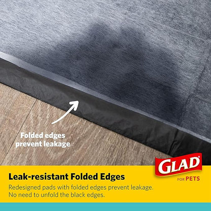 Glad for Pets Black Charcoal Puppy Pads - Super Absorbent Disposable Dog Pee Pads, Potty Training Pads, and Pet Supplies - Grey Dog Pee Pads for Crate Training and Indoor Use 17.5" x 23.5" - 120 Count