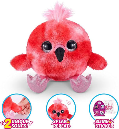 Pets Alive Chirpy Birds (OWL) by ZURU, Electronic Pet That Speaks, Giant Surprise Egg, Stickers, Comb, Fluffy Clay, Bird Animal Plush for Girls