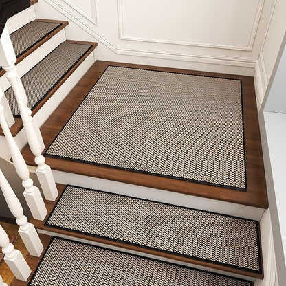 PADOOR Non Slip Stair-Treads Matching-Mat for Wooden Steps, Square Rubber Backing Non Slip Stair Landing Mat 30x30 inch