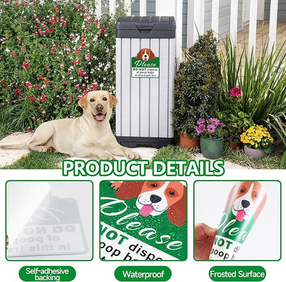 Please Do Not Dispose Poop Bags in Trash Bin Sign, Self-Adhesive Weatherproof Do not Throw Dog Poop Bag in This Trash Can Sticker, Trash Can Lable for Home, House, Yard, Restaurant（7.9" x 7.9"）