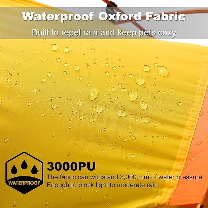 Portable Dog Tent for Small to Medium Sized Pets up to 25lb, Waterproof Dog Tent Outdoor Lightweight with Carrying Bag, Fully Zipped Meshed Door and Window, for Camping, Beach, Backyard