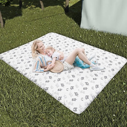 Large Splat Mat for Under High Chair/Arts/Crafts/Playtime, Moonsea High Chair Mat for Floor Non Slip Waterproof Washable Portable Picnic Splash Mat for Baby, 54X72 Inch - Elephant