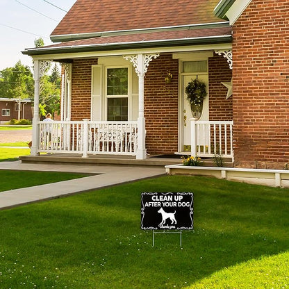 2 PC Clean Up After Your Dog Signs - 8x12 Double Sided Coroplast Please Pick Up After Your Dog Sign