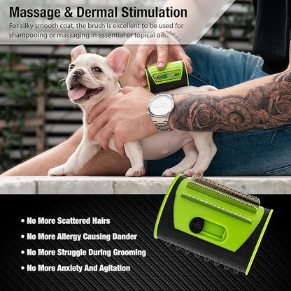 King Kanine Mini King Komb Pet Grooming Brush, Self Cleaning Deshedding | Multi-Use Tool for Cats & Kittens of All Life Stages | Mini Brush Pet for Grooming and Loose Hair | Perfect for Small Coats