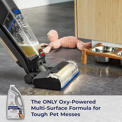 Bissell CrossWave PET PRO OXY Multi-Surface Formula, 40191, 64 oz, Removes Stuck-On Stains like Dirt, Grease, and Grime from Sealed Hard Floors and Grout, Patented Odor Elimation Technology