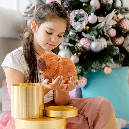 Easfan Walking Capybara Interactive Electronic Pet Plush Toy with Sounds and Movements Hopping Moving Educational Plush Toy Birthday Gifts for Kids Girls, 7'',Brown
