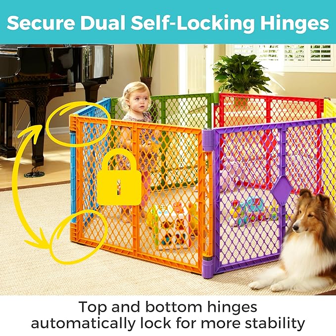 Toddleroo by North States - Superyard 2-Panel Extension: 65.5 Inch Play Yard Extension - Works with Superyard Playpens - Colorplay