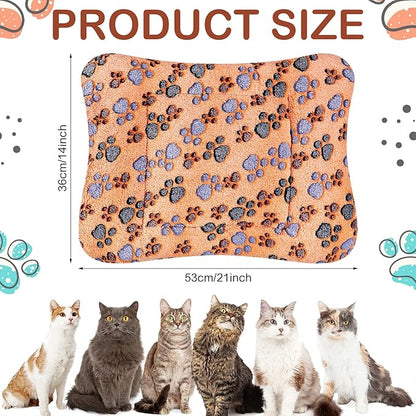 Tuanse 4 Pack Ultra Soft Dog Cat Bed Mat Small Animal Guinea Pig Bed with Cute Print Reversible Fleece Dog Crate Kennel Pad Cozy Washable Thickened Hamster Pet Beds Mat(21 x 14 Inches,Vivid Color)