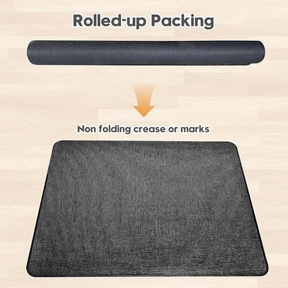 Sycoodeal Office Chair Mat for Hardwood & Tile Floor,Computer Gaming Chair Mat for Rolling Chairs Non-Curve, Anti-Slip, Heavy Duty Floor Protector for Home Office,Black (36" x 55")