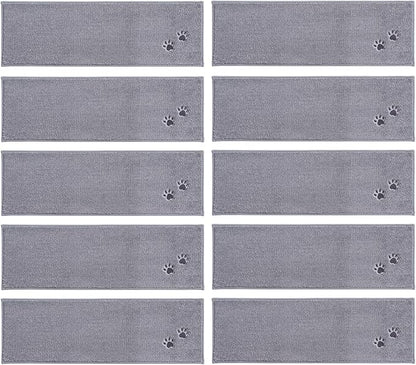BEQHAUSE Stair Treads for Wooden Steps 28inX9in, Non Slip Carpet Stair Treads Indoor Stair Runners Machine Washable, Soft Stair Rugs Mat Surface Polyester TPE Backing, 15pcs, Grey