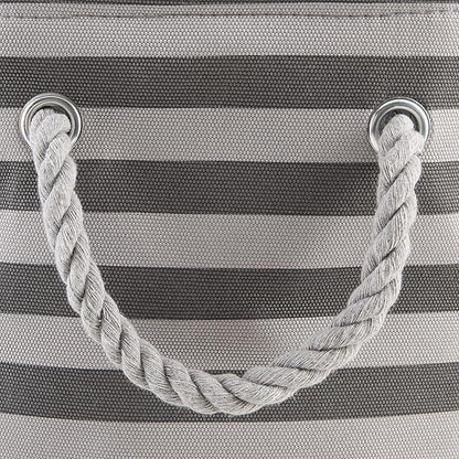 Bone Dry Pet Storage Collection Striped Paw Patch Bin, Small Round, Grayz, Medium Breeds (Pack of 12)