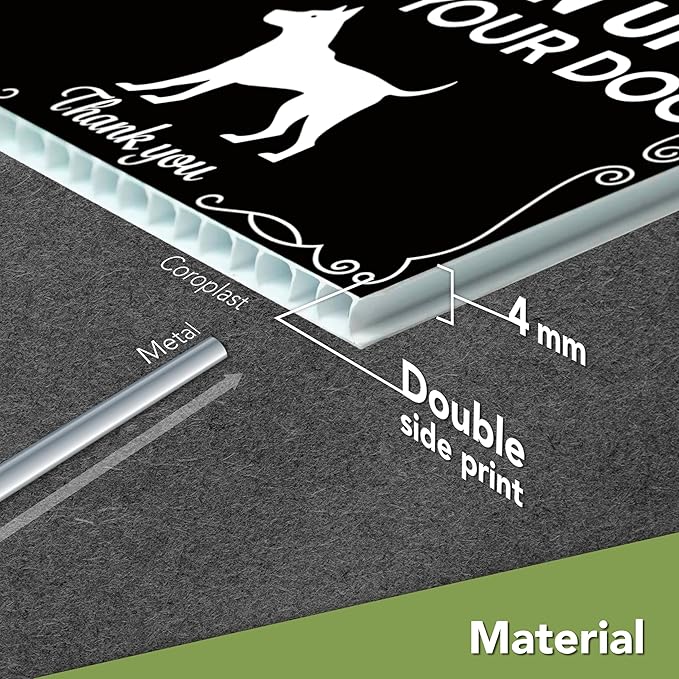 2 PC Clean Up After Your Dog Signs - 8x12 Double Sided Coroplast Please Pick Up After Your Dog Sign