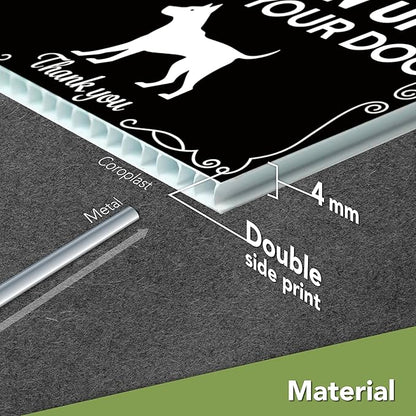 2 PC Clean Up After Your Dog Signs - 8x12 Double Sided Coroplast Please Pick Up After Your Dog Sign