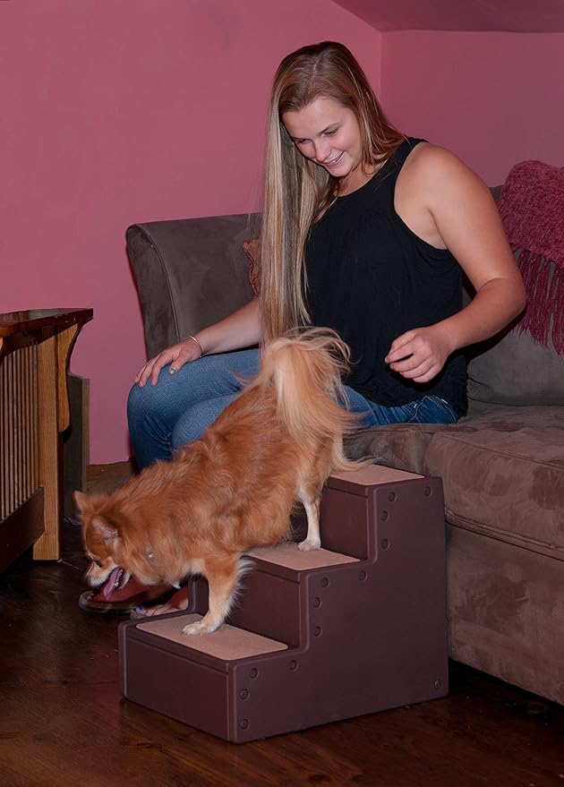 Pet Gear Pet Step III & IV Pet Stairs for Small Dogs and Cats up to 50 pounds, Lightweight, No Tools Required, 13 Colors to Choose from, Mocha, 3 Steps