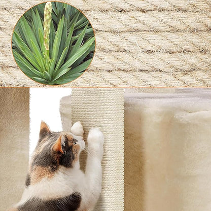 Topeakmart Multilevel Cat Tree Cat Scratching Posts Cat Houses and Condos with Condo & Nest & Platform & Basket for Indoor Cats and Kittens Play & Rest as Activity Center 33in
