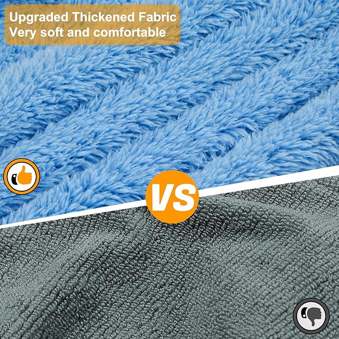 Bienbee Dog Bathrobe, Quick Drying Super Absorbent Dog Robes for After Bath, Warm Keeping Dogs Towel, Dogs Bath Supplies, Light Blue M