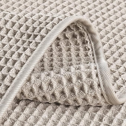 POLYTE 430 GSM Microfiber Lint Free Hand Towel, 16 x 30 in, 4 Pack (Waffle Weave)