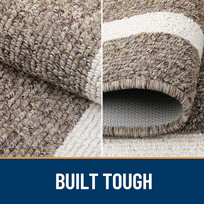 OLANLY Indoor Door Mat, 32x20, Non-Slip Absorbent Resist Dirt Entrance Mat, Washable Low-Profile Inside Entry Doormats for Entryway, Brown