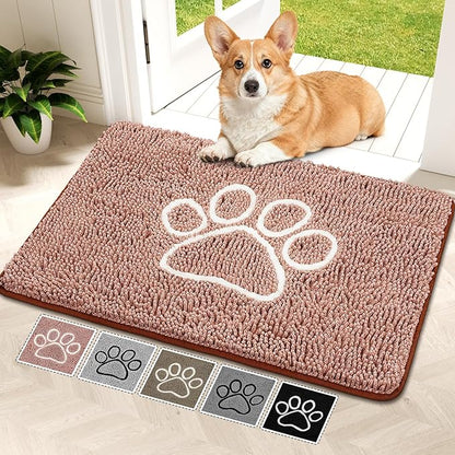 Bcoimo Super Absorbent Dog Door Mat, 36"*24" Anti Slip Mat for Muddy Paws, Pet Rugs for Dirty Paws Washable That Absorbs Moisture and Dirt, for Dog Cage and Pet Resting Carpet