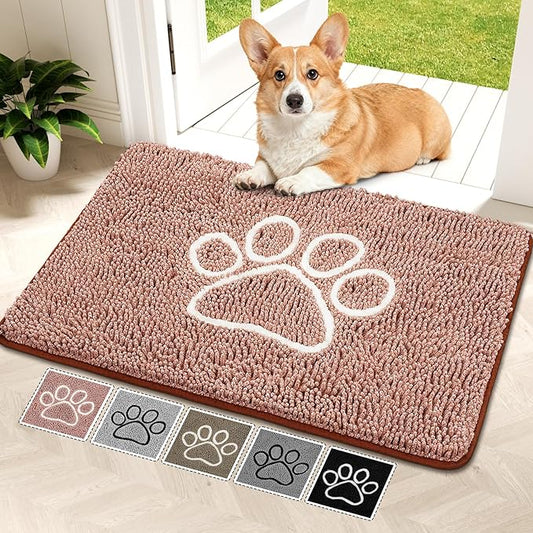 Bcoimo Super Absorbent Dog Door Mat, 36"*24" Anti Slip Mat for Muddy Paws, Pet Rugs for Dirty Paws Washable That Absorbs Moisture and Dirt, for Dog Cage and Pet Resting Carpet