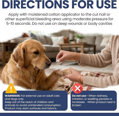 Chew + Heal Labs Styptic Powder for Dogs & Cats - 1.5 oz - Quick Stop Bleeding for Dogs Nails & Minor Cuts - Blood Clotting Powder & Bleed Stop Formula