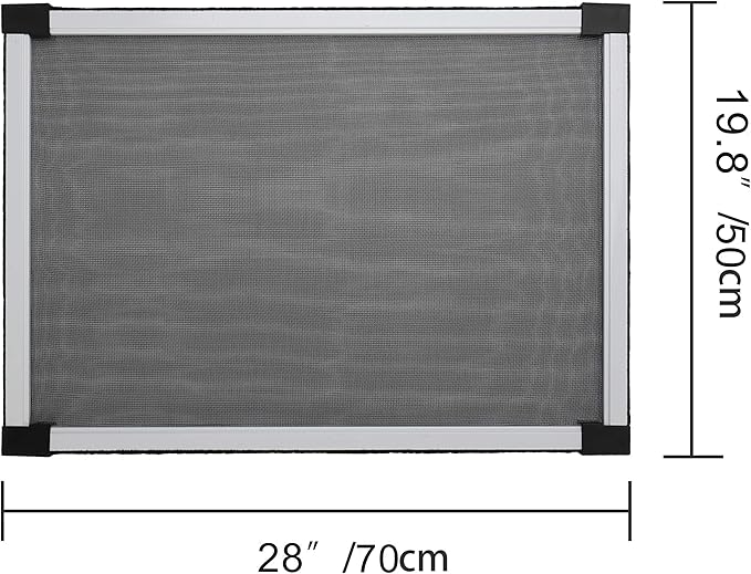 FLYZZZ Adjustable Window Screen Horizontal (19.68"H x 28"-52"W) 1 Pack Expandable Window Screen Large Replacement for Home