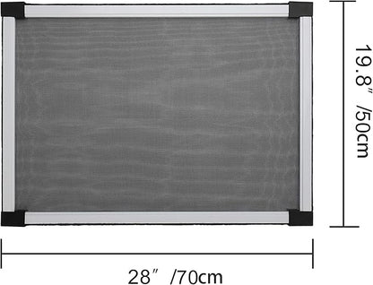 FLYZZZ Adjustable Window Screen Horizontal (19.68"H x 28"-52"W) 1 Pack Expandable Window Screen Large Replacement for Home