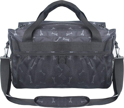 MYDAYS Dog Travel Bag, Pet Luggage Suitcase Weekend Tote Carrier with Collapsible Bowl, Pet Luggage Suitcase Weekend Tote Carrier with Collapsible Bowl (Black)