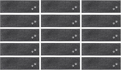 BEQHAUSE Stair Treads for Wooden Steps 28inX9in, Non Slip Carpet Stair Treads Indoor Stair Runners Machine Washable, Soft Stair Rugs Mat Surface Polyester TPE Backing, 15pcs, Charcoal